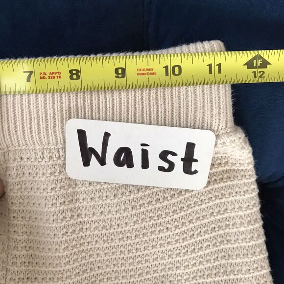 Sincerely Jules Neutral Cream 100% Cotton Textured Cotton Wide Leg Pants - XS - Picture 4 of 6